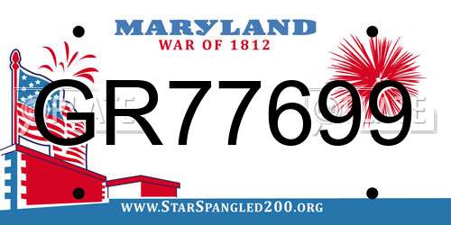 GR77699 Maryland License Plate