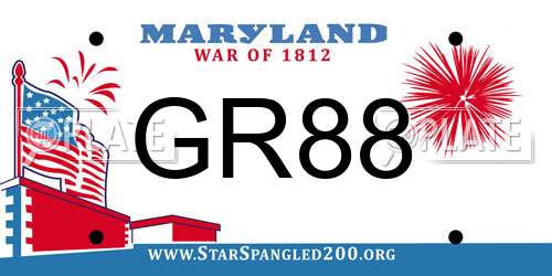 GR88 Maryland License Plate