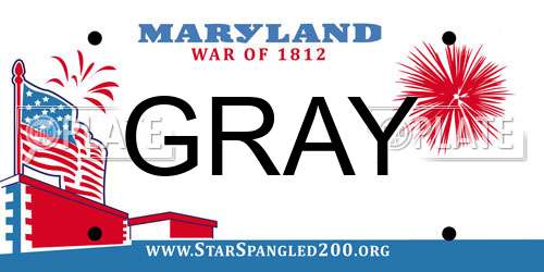 GRAY Maryland License Plate