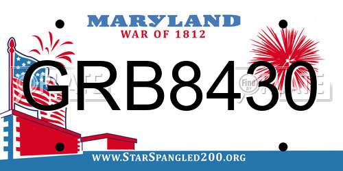 GRB8430 Maryland License Plate