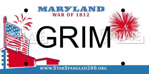 GRIM Maryland License Plate