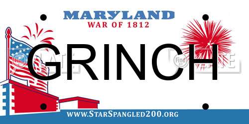 GRINCH Maryland License Plate