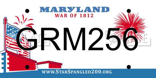 GRM256 Maryland License Plate