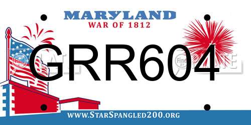 GRR604 Maryland License Plate