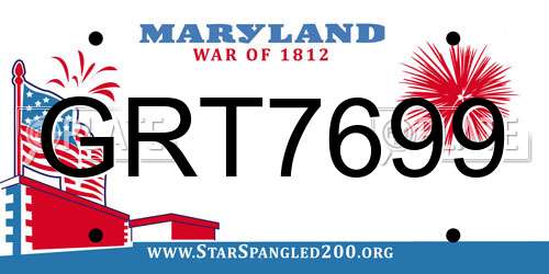 GRT7699 Maryland License Plate