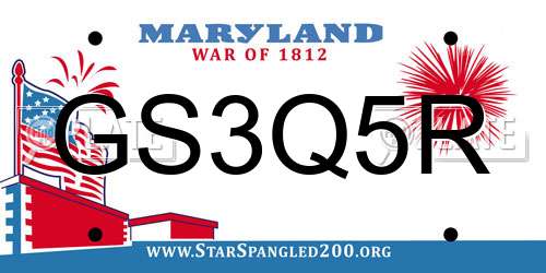 GS3Q5R Maryland License Plate