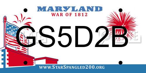GS5D2B Maryland License Plate