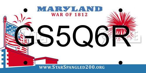 GS5Q6R Maryland License Plate