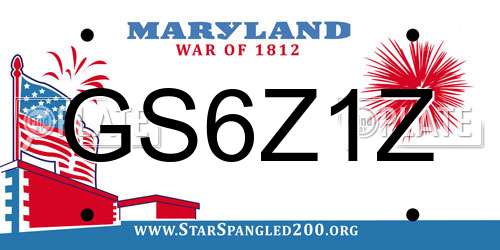 GS6Z1Z Maryland License Plate