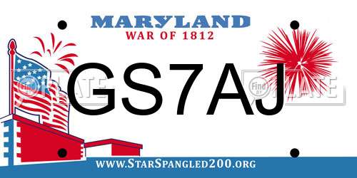 GS7AJ Maryland License Plate