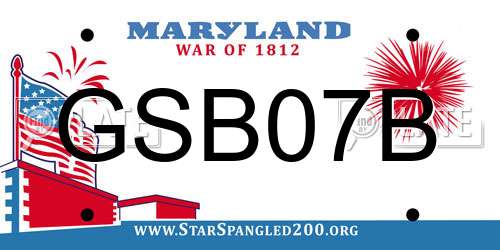 GSB07B Maryland License Plate