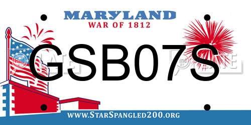 GSB07S Maryland License Plate