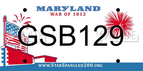 GSB129 Maryland License Plate