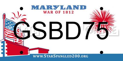GSBD75 Maryland License Plate