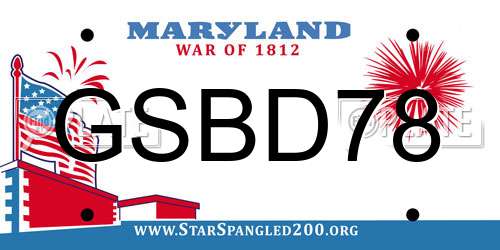 GSBD78 Maryland License Plate