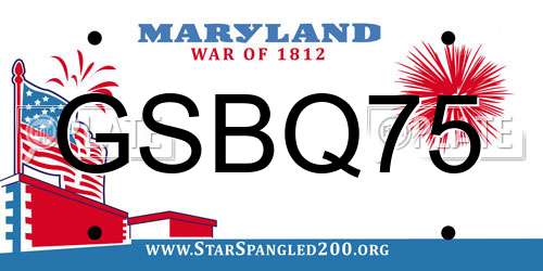 GSBQ75 Maryland License Plate