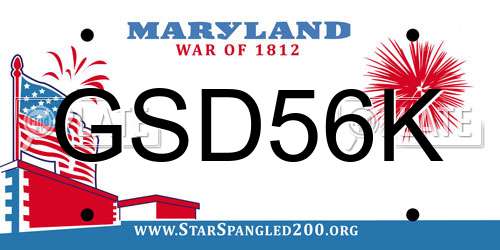 GSD56K Maryland License Plate