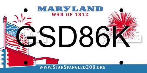 GSD86K Maryland License Plate