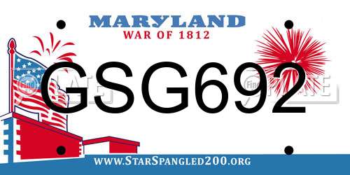 GSG692 Maryland License Plate