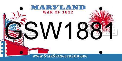 GSW1881 Maryland License Plate