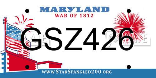GSZ426 Maryland License Plate