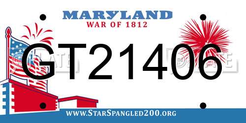GT21406 Maryland License Plate