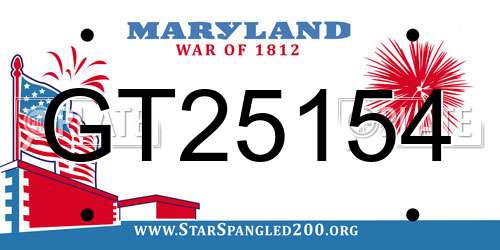 GT25154 Maryland License Plate
