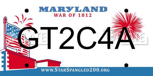 GT2C4A Maryland License Plate