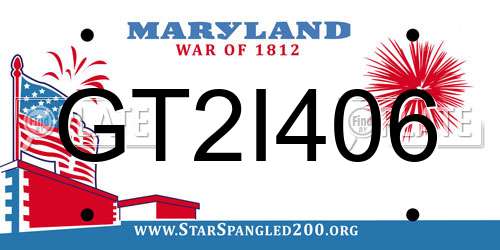 GT2I406 Maryland License Plate