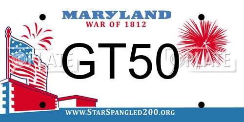 GT50 Maryland License Plate