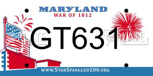 GT631 Maryland License Plate