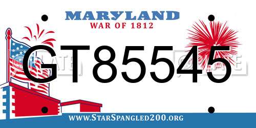 GT85545 Maryland License Plate