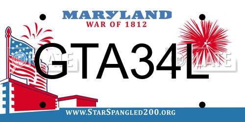 GTA34L Maryland License Plate