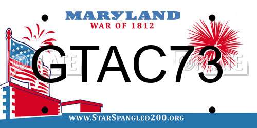 GTAC73 Maryland License Plate