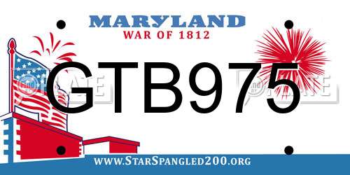 GTB975 Maryland License Plate