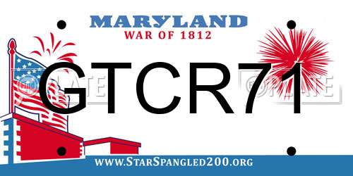 GTCR71 Maryland License Plate