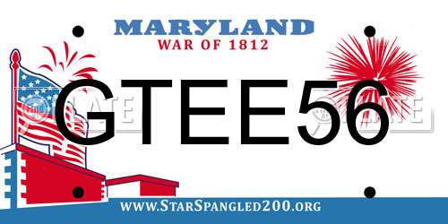 GTEE56 Maryland License Plate