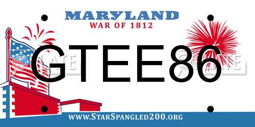 GTEE86 Maryland License Plate