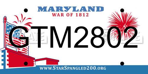 GTM2802 Maryland License Plate