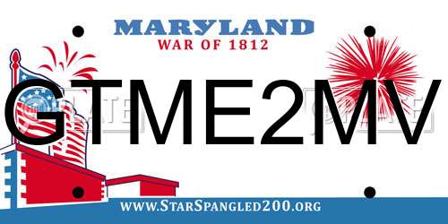 GTME2MV Maryland License Plate