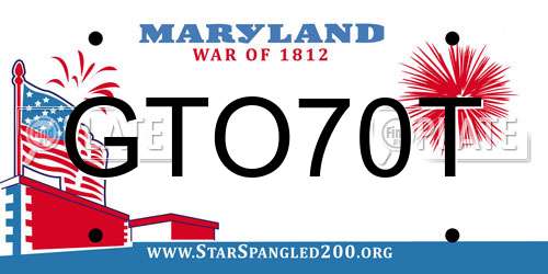 GTO70T Maryland License Plate
