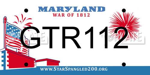 GTR112 Maryland License Plate