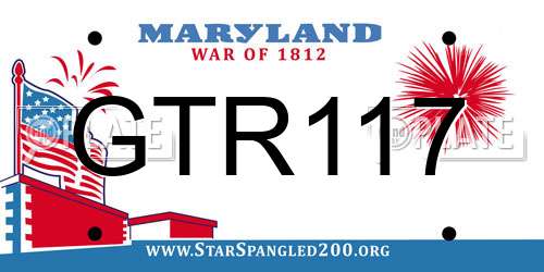 GTR117 Maryland License Plate