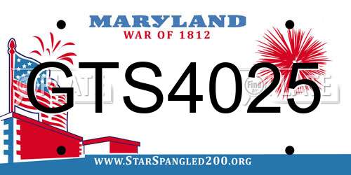GTS4025 Maryland License Plate