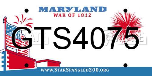 GTS4075 Maryland License Plate