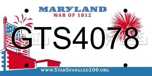 GTS4078 Maryland License Plate