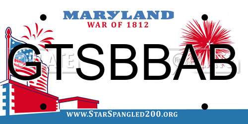 GTSBBAB Maryland License Plate