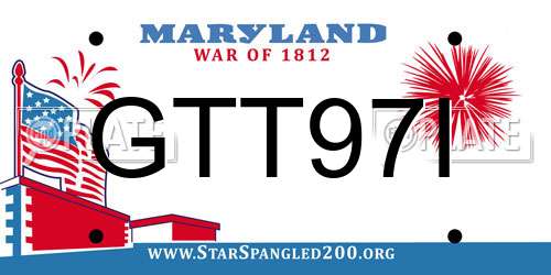 GTT97I Maryland License Plate