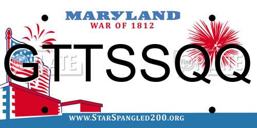 GTTSSQQ Maryland License Plate