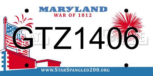GTZ1406 Maryland License Plate
